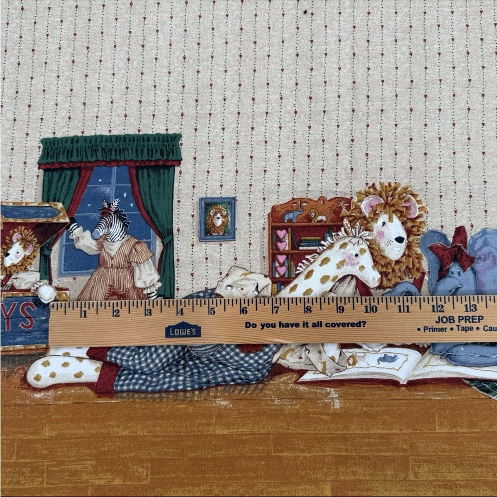 Vintage 1998 Daisy Kingdom Toy Chest Border Fabric 42" x 44" + Offcuts - Picture 2 of 10